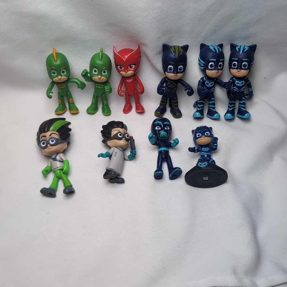 10x PJ Mask Figures Romeo, Catboy, Owlette, Gekko 3-3.5"
